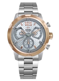 Jovial JOVIAL 16077GAMC02E Men's Metal Band Watch, 46mm, Grey Dial  - Image 1