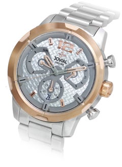 Jovial JOVIAL 16077GAMC02E Men's Metal Band Watch, 46mm, Grey Dial  - Image 2