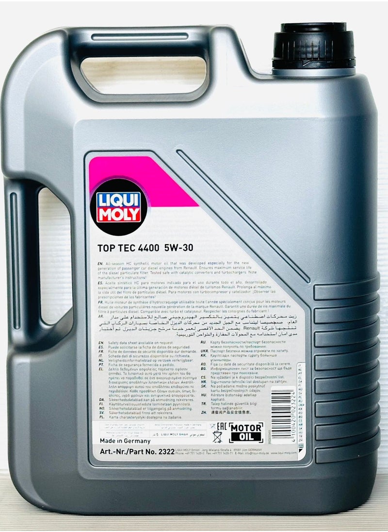 LIQUI MOLY Top Tec 4400 5W-30 (Renault) 5Ltr  - Image 2