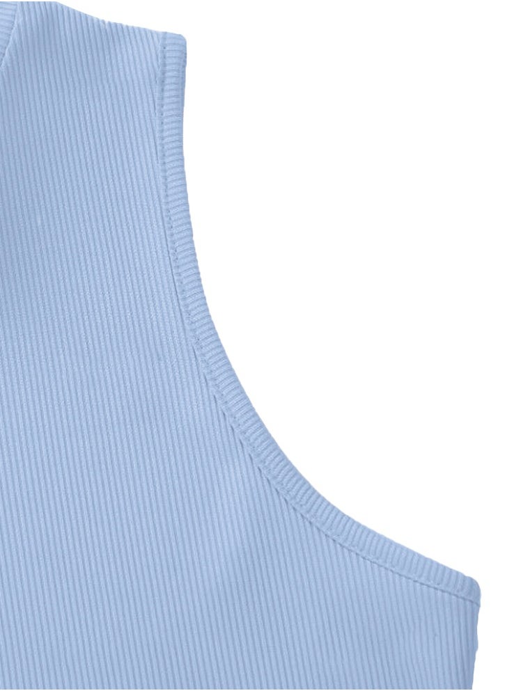 Nileton - Ribbed knit Crop Top - Sleevles Tank Top Mock Neck - For Women - Image 1