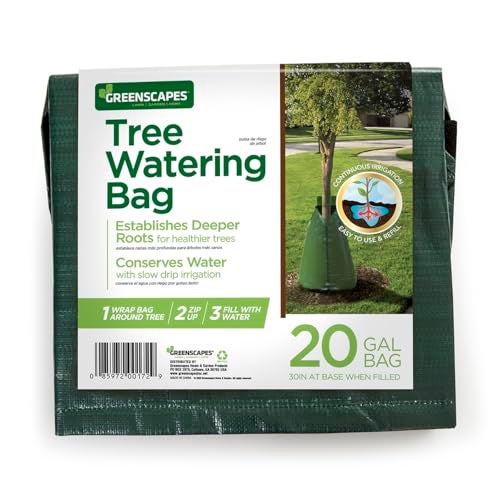 Greenscapes Tree Watering Bag with Micro-Perforated Seams for Slow Release Drip 6-8 Hour Empty Time: Fits Up to 4 Inch Caliper, 20 Gallon Capacity (Pack of 1) - Image 1