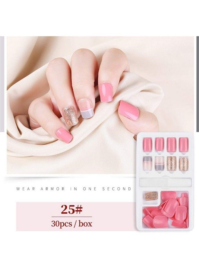 Store2508 Press On Gel Nails 30 Pcs With Double Sided Jelly Adhesive Nail Glue Nail Filer Mb658_Design 025 - Image 3