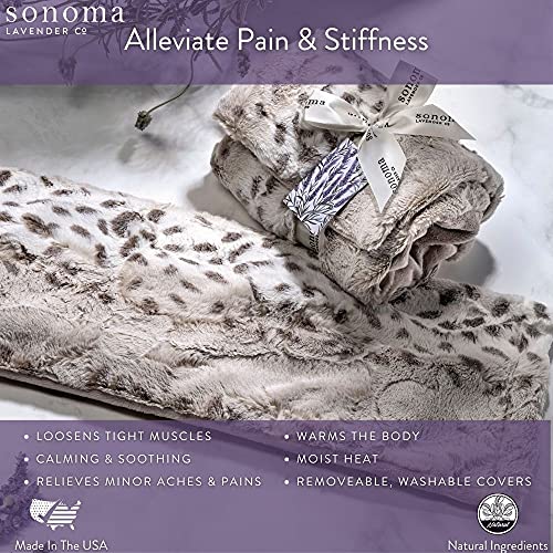 Sonoma Lavender Spa Heat Wrap for Neck Shoulders and Lower Back Microwaveable Lavender Aromatherapy Heating Pad Removable and Washable Covers Stress and Pain Relief 9 x 26 Lilac Dot - Image 5