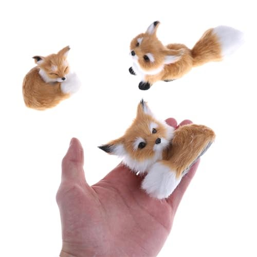 GUDVES Simulation Brown Fox Toy Furs Squatting Fox Model Home Decoration Animals World with Static Action Figures FoxB - Image 5