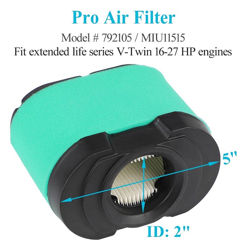 HOODELL 792105 Air Filter 696854 Oil Filter Kit Compatible with 407777 445877 Engine John Deere D170 Z425 Lawn Mower, Replace MIU11515 Air Filter - Image 2