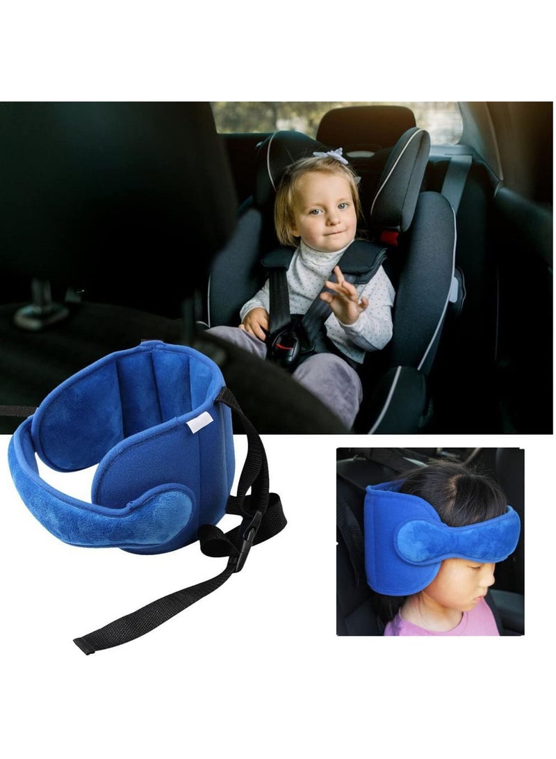 Child Seat Head Supports Baby Head Fixed Sleeping Pillow Kid Neck Protection Car Safety Playpen Headrest Adjustable Support Pad-Blue  - Image 1