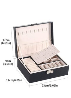 Jewellery Box 2 Layer Pu Leather Jewellery Boxes For Women Girls Teens Men's Jewelry Box Jewelry Organizer Box Jewelry Storage Box With Lock Removable Divider For Earring Ring Necklace Watch Black - pzsku/Z1F4ECEEC033843AC22E8Z/45/_/1740168189/af93ef56-7091-414b-b759-bc076423224a