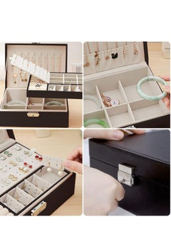 Jewellery Box 2 Layer Pu Leather Jewellery Boxes For Women Girls Teens Men's Jewelry Box Jewelry Organizer Box Jewelry Storage Box With Lock Removable Divider For Earring Ring Necklace Watch Black - pzsku/Z1F4ECEEC033843AC22E8Z/45/_/1740168199/585056ed-1132-4d31-b148-cb1f0420cb51