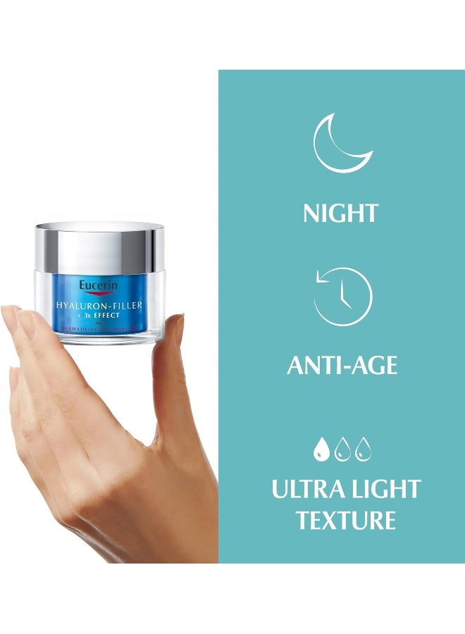 Eucerin Hyaluron Filler Night Booster With Hyaluronic Acid And Vitamin E, 72-Hour Moisturization Night Face Cream, Plumps Up Fine Lines & Hydrates Skin, Lightweight Formula, For All Skin Types, 50Ml - Image 5