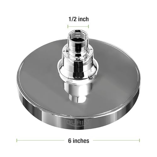 GURIN Shower Head High Pressure Rain, Luxury Bathroom Showerhead with Chrome Plated Finish, Adjustable Angles, Anti-Clogging Silicone Nozzles (California 1.8 GPM) - Image 4