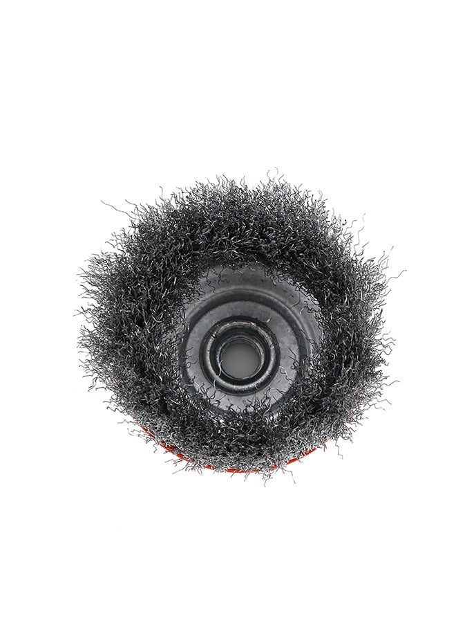 LAWAZIM Crimped Wire Cup Brush -Silver– Heavy-Duty Wire Brush for Angle Grinders Rust Removal Paint Stripping Abrasive Surface Cleaning – Precision-Balanced Tool with Threaded Arbor for Metal - Image 2