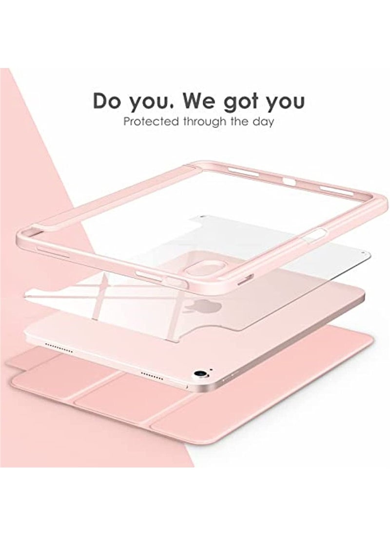 Generic - حافظة iPad الجيل العاشر 2022، حافظة iPad 10.9 بوصة مع ظهر شفاف شفاف وغطاء إطار مقاوم للصدمات من مادة TPU حامل أقلام مدمج، يدعم الاستيقاظ التلقائي لجهاز iPad الجيل العاشر - Image 1