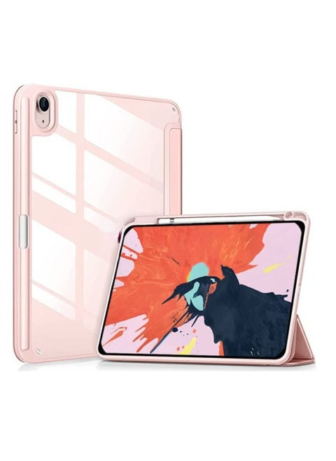 حافظة iPad الجيل العاشر 2022، حافظة iPad 10.9 بوصة مع ظهر شفاف شفاف وغطاء إطار مقاوم للصدمات من مادة TPU حامل أقلام مدمج، يدعم الاستيقاظ التلقائي لجهاز iPad الجيل العاشر