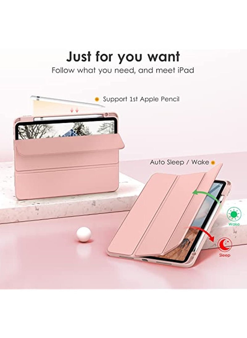 Generic - حافظة iPad الجيل العاشر 2022، حافظة iPad 10.9 بوصة مع ظهر شفاف شفاف وغطاء إطار مقاوم للصدمات من مادة TPU حامل أقلام مدمج، يدعم الاستيقاظ التلقائي لجهاز iPad الجيل العاشر - Image 1