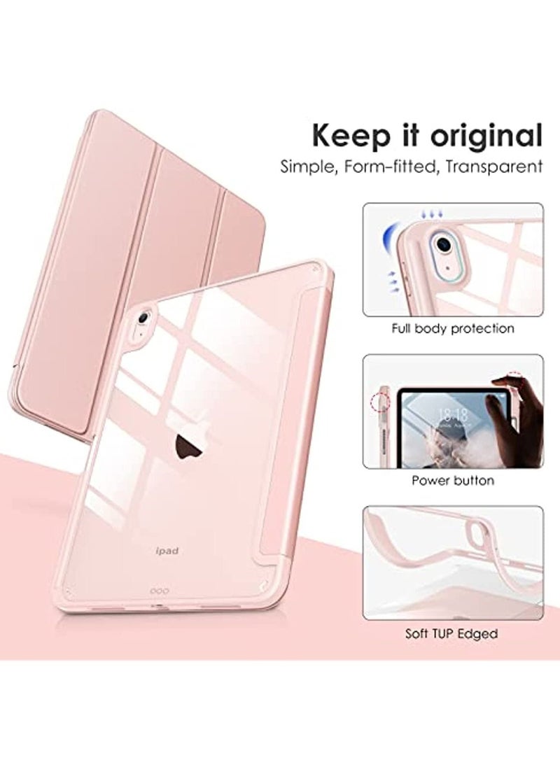 Generic - حافظة iPad الجيل العاشر 2022، حافظة iPad 10.9 بوصة مع ظهر شفاف شفاف وغطاء إطار مقاوم للصدمات من مادة TPU حامل أقلام مدمج، يدعم الاستيقاظ التلقائي لجهاز iPad الجيل العاشر - Image 1