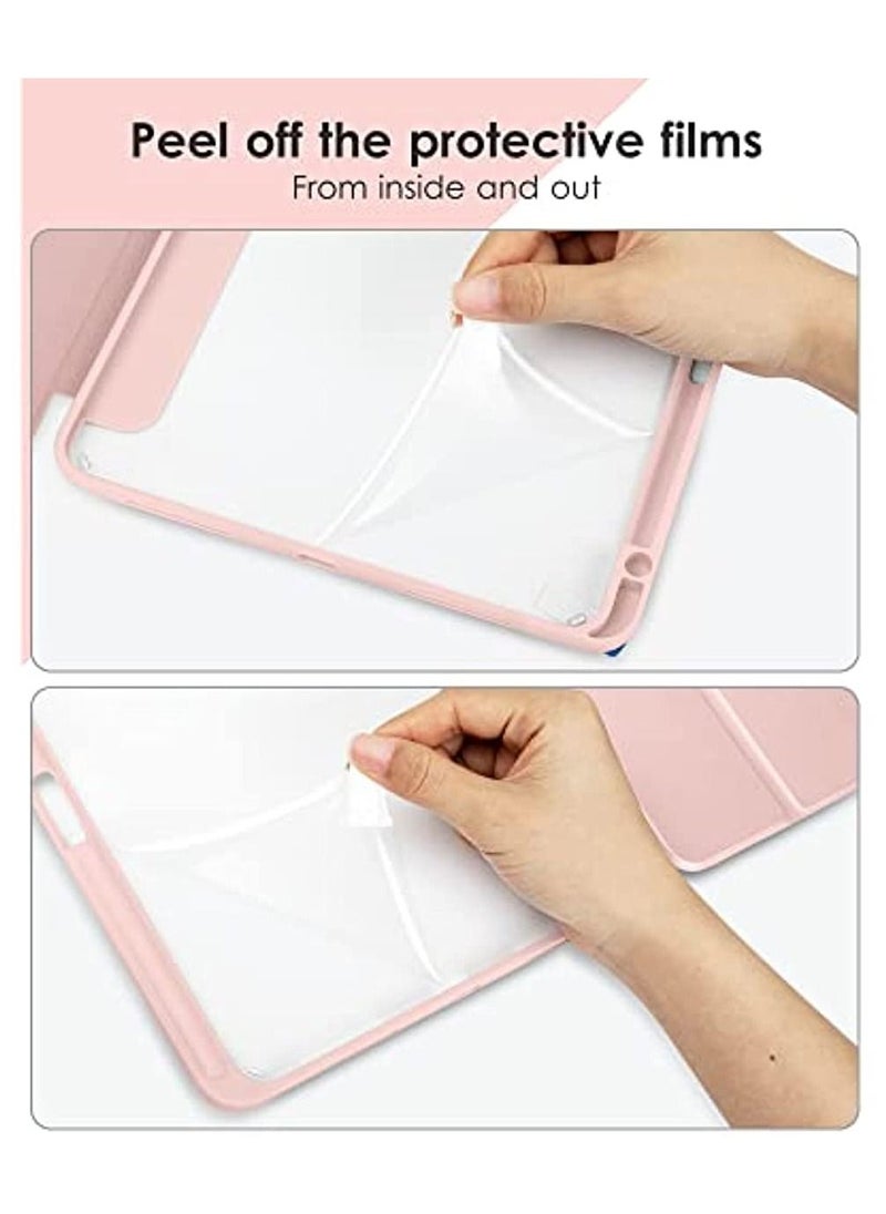 Generic - حافظة iPad الجيل العاشر 2022، حافظة iPad 10.9 بوصة مع ظهر شفاف شفاف وغطاء إطار مقاوم للصدمات من مادة TPU حامل أقلام مدمج، يدعم الاستيقاظ التلقائي لجهاز iPad الجيل العاشر - Image 1