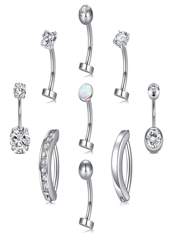 VCMART Belly Button Ring Floating Belly Button Rings Hypoallergenic Belly Ring 14G Stainless Steel Clicker Belly Piercings for Women Navel Rings Piercings Jewelry - Image 1