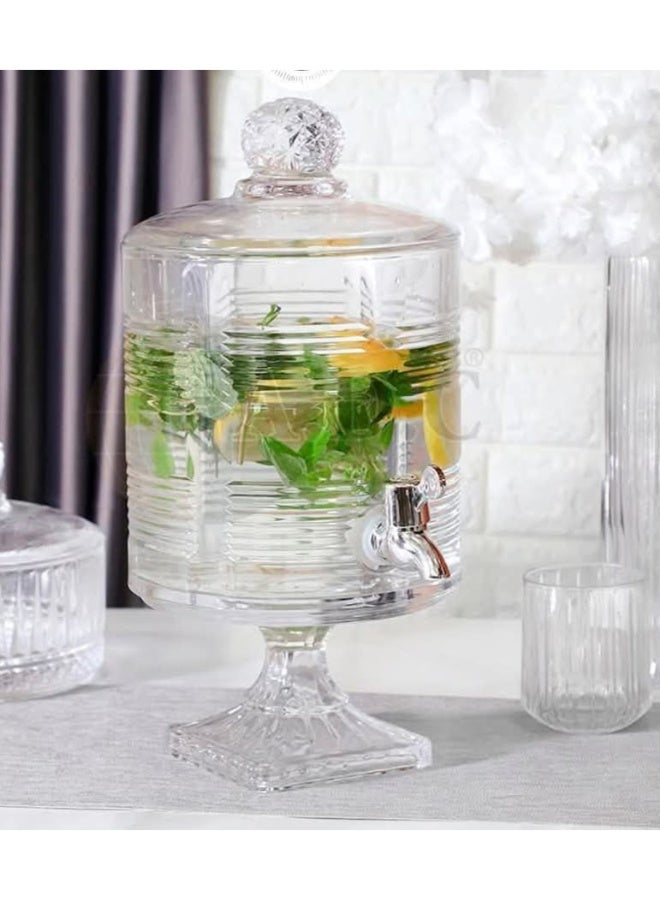 High-quality juice dispenser, pure glass, slim tap, silver acrylic, 4.5 liters - Image 1