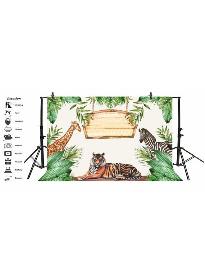 Yeele 7x5ft Jungle Safari Backdrop Photography Background Cartoon Zoo Animals Backdrops Kids Boy Girl Newborn Birthday Baby Shower Party Decoration Photo Booth Shoot Vinyl Studio Props - Image 3