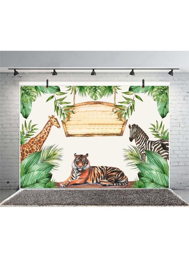 Yeele 7x5ft Jungle Safari Backdrop Photography Background Cartoon Zoo Animals Backdrops Kids Boy Girl Newborn Birthday Baby Shower Party Decoration Photo Booth Shoot Vinyl Studio Props - Image 4
