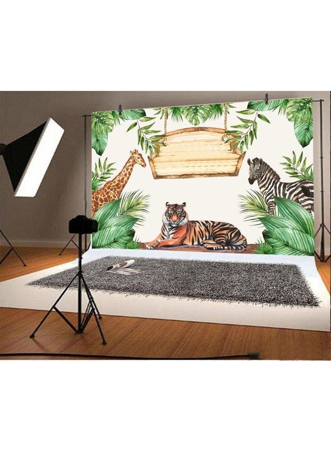 Yeele 7x5ft Jungle Safari Backdrop Photography Background Cartoon Zoo Animals Backdrops Kids Boy Girl Newborn Birthday Baby Shower Party Decoration Photo Booth Shoot Vinyl Studio Props - Image 2