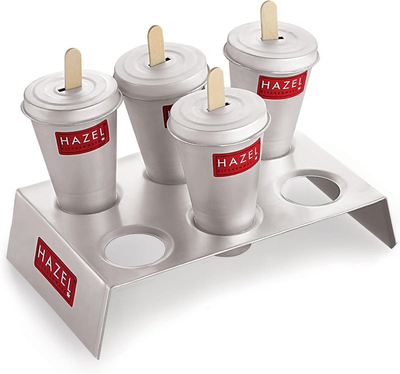 هايزل مجموعة قوالب كولفي من الألمنيوم من هازل ( Aluminium Kulfi Mould Set) تتكون من 6 قوالب و12 عود آيس كريم | أداة قابلة لإعادة الاستخدام لصنع الآيس كريم والمصاصات | قوالب لصنع الحلويات المجمدة المنزلية - Image 5