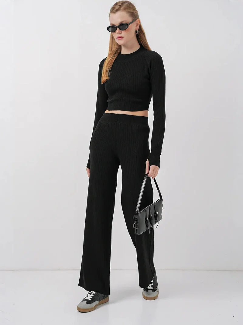 BDART Knit Crop and Wide Leg Pants Knitwear Set