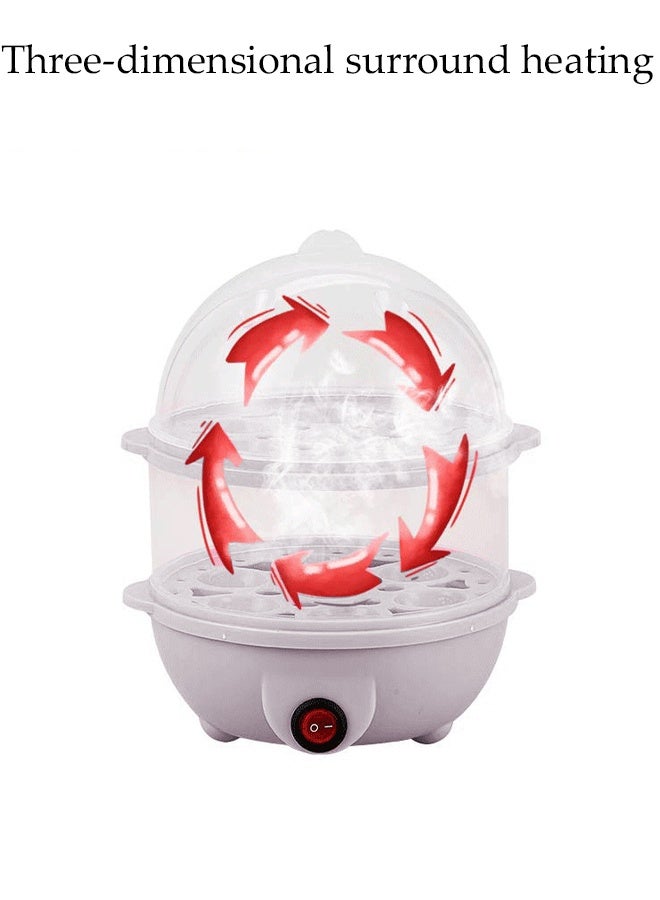 DUNISO Egg Steamer，Double-layer Egg Cooker，Rapid Egg Cooker，14-Egg Capacity，Mini and Portable,Easy to Clean,Used for Steaming Eggs, Corn, Sweet Potatoes, Buns, Dumplings，White - Image 2
