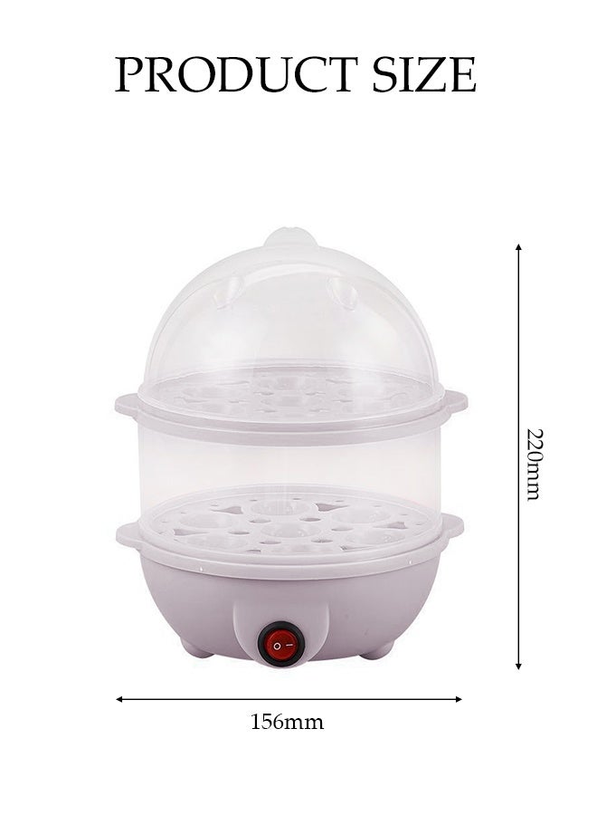 DUNISO Egg Steamer，Double-layer Egg Cooker，Rapid Egg Cooker，14-Egg Capacity，Mini and Portable,Easy to Clean,Used for Steaming Eggs, Corn, Sweet Potatoes, Buns, Dumplings，White - Image 4