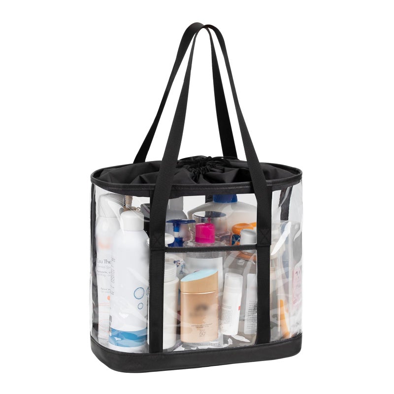 onemoky Large Clear Toiletry Bag, Travel Toiletry Bag for Women Men, Waterproof Clear Tote Bag, Transparent Makeup Bag Cosmetic Organizer Portable Bath Shower Bag for Bathroom, Gym, Beach, Swimming, Traveling 