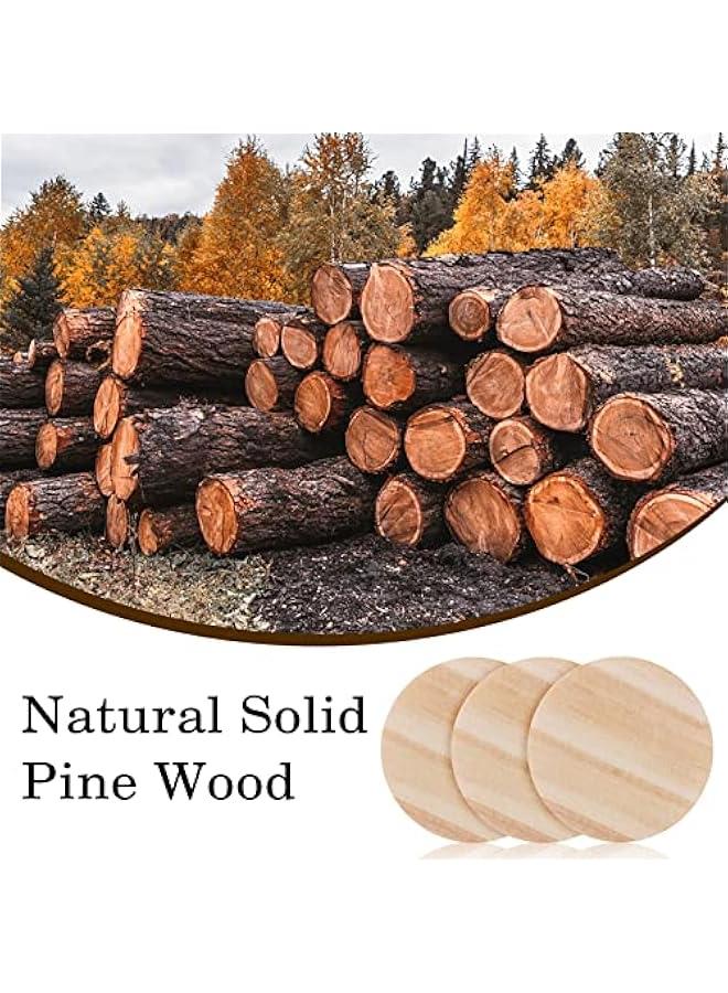 Arabest 2 Inch 50 Pieces Wood Circles,  Small Round Discs Unfinished Slices Wooden Ornaments for DIY Decorations Laser Engraving Wood Burning Staining Painting Decou Crafts School Education - Image 2