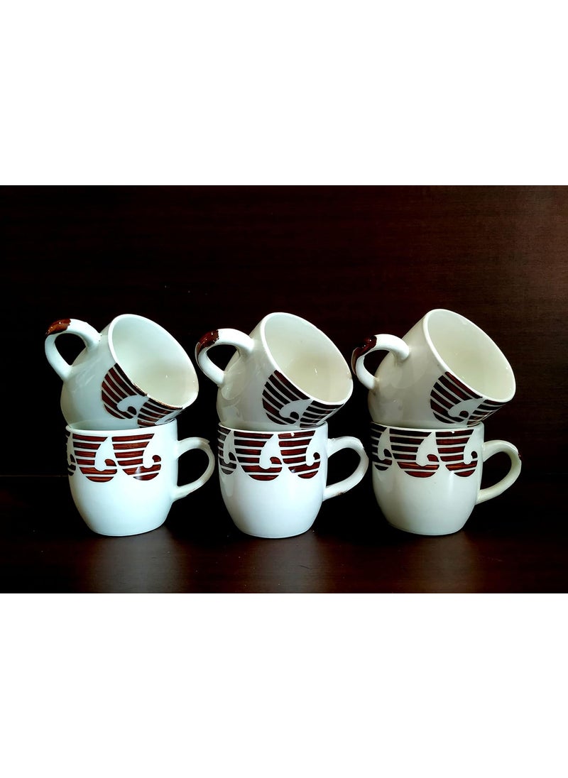 MOODY PANDA MOODY PANDA Elegant Set of 6 Cups Cup Set of 6 Tea Cups Ceramic Cups Set 6 Cups  - Image 2