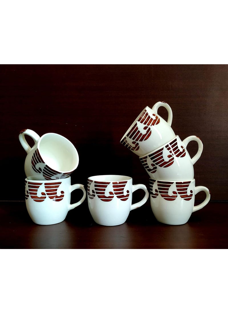MOODY PANDA MOODY PANDA Elegant Set of 6 Cups Cup Set of 6 Tea Cups Ceramic Cups Set 6 Cups  - Image 3