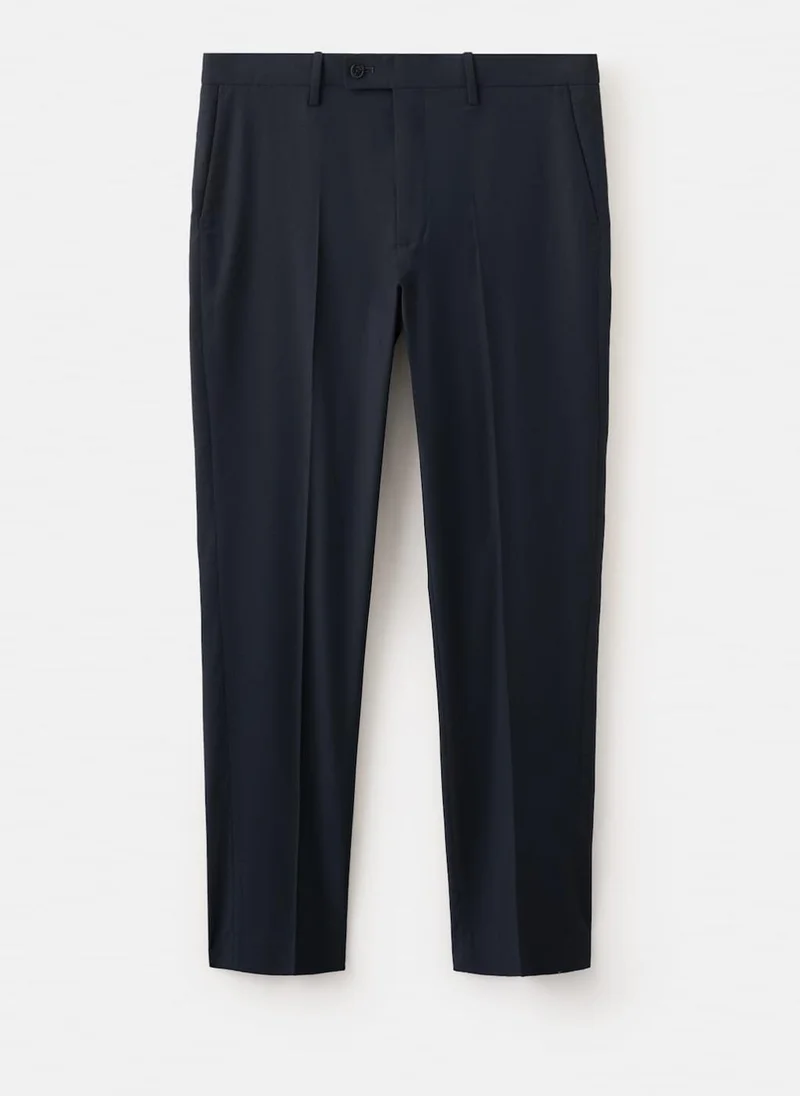 Mango Man 56-NAVY Milan Slim-Fit Suit Trousers for Men | Best Price UAE