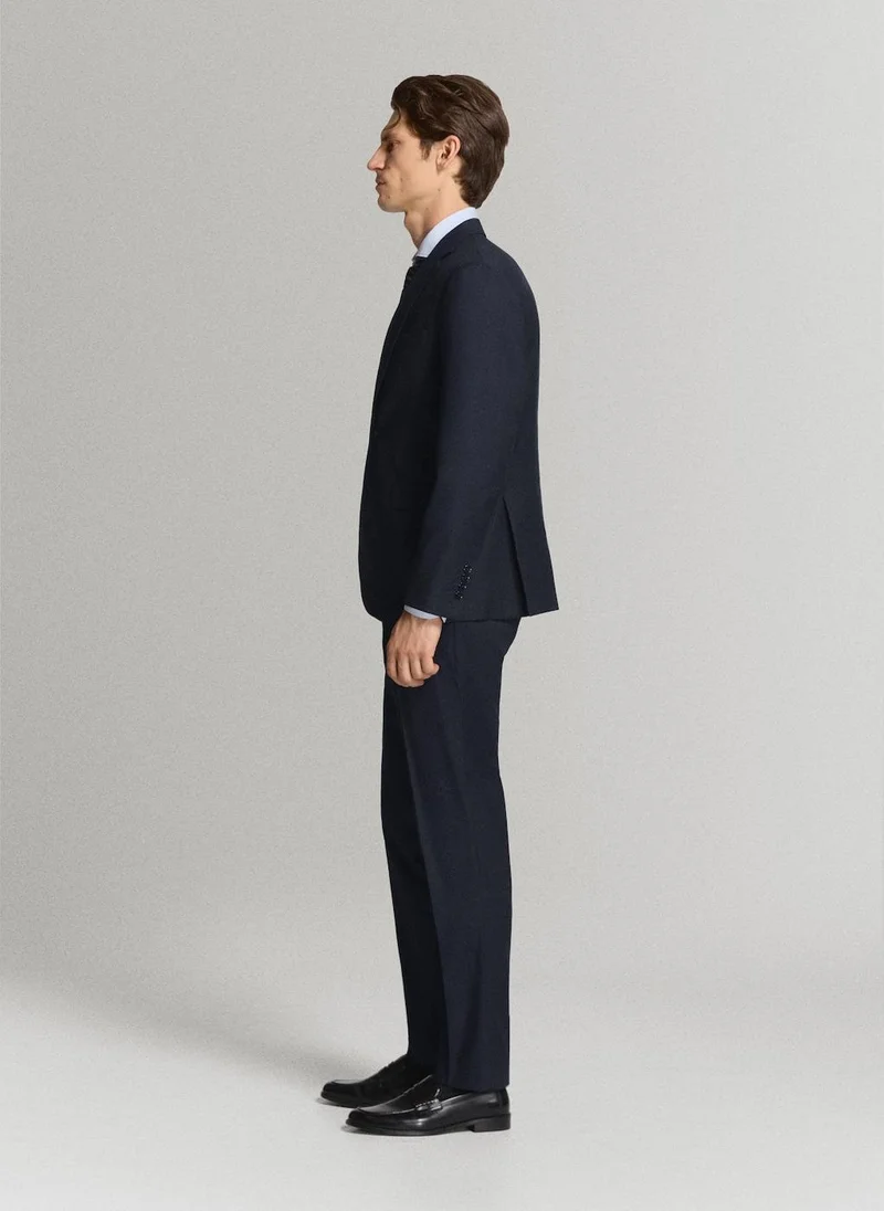 Mango Man 56-NAVY Milan Slim-Fit Suit Trousers for Men | Best Price UAE