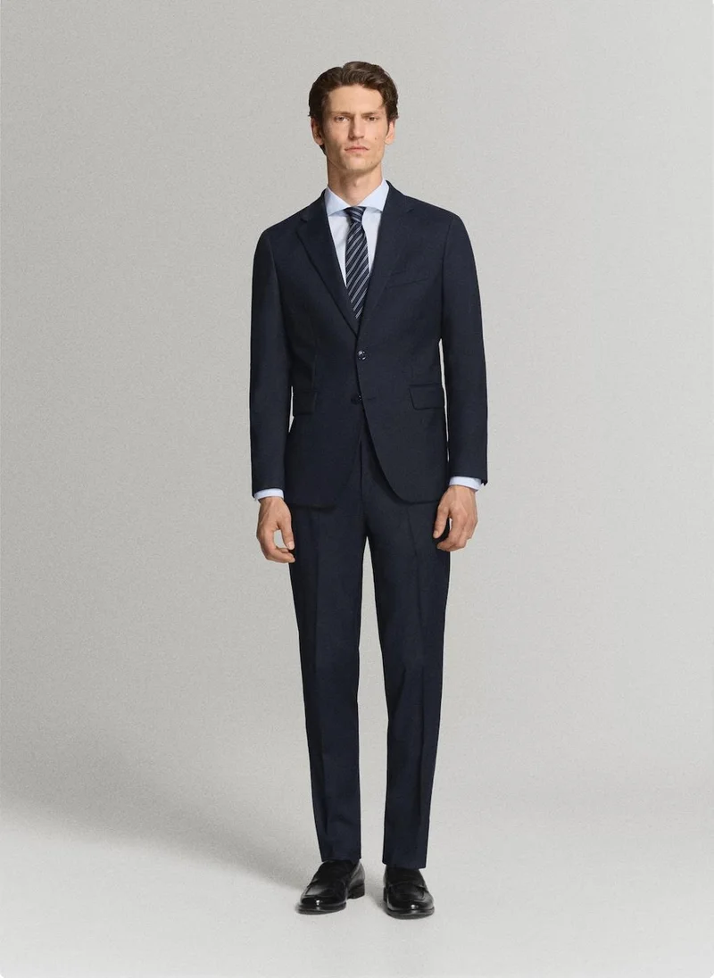 Mango Man 56-NAVY Milan Slim-Fit Suit Trousers for Men | Best Price UAE
