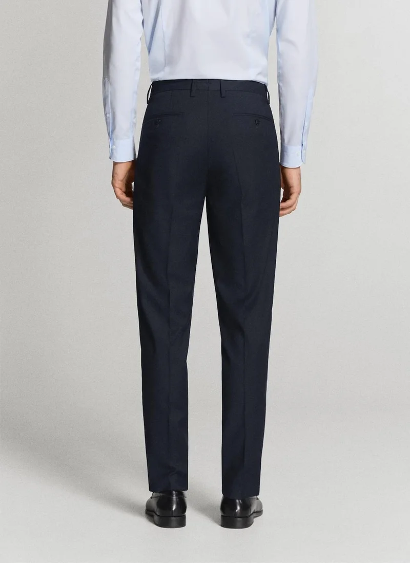 Mango Man 56-NAVY Milan Slim-Fit Suit Trousers for Men | Best Price UAE