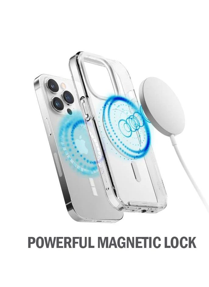 Generic - GEAR4 Magnetic Case Compatible with iPhone 16 PRO Case, Compatible with MagSafe Wireless Charging, Transparent Anti-Scratch Back Shockproof Protective Slim Thin Phone Case Cover, Clear (TPU + Tough Polycarbonate Back I 16ft Drop Protection Tested I Transparent) - Image 1