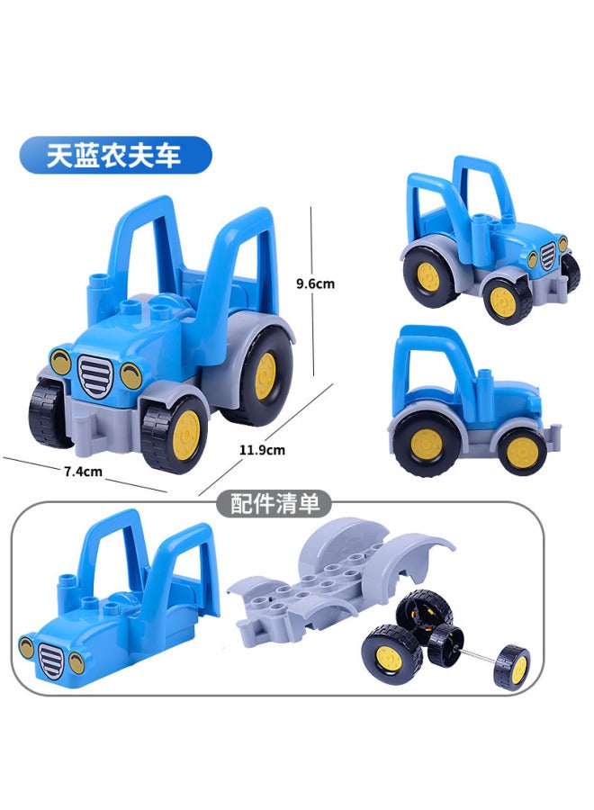 Domestic Large Particle Building Blocks Car Bus School Bus Police Car Aircraft Engineering Wheel Parts Small Set Children's Toys - Image 2