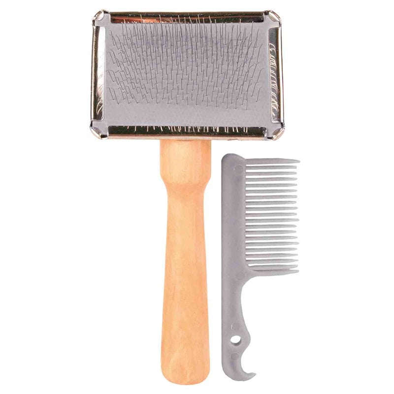 Trixie Soft Brush, Wooden Handle/Metal Bristles, 6 × 13 cm - Image 1