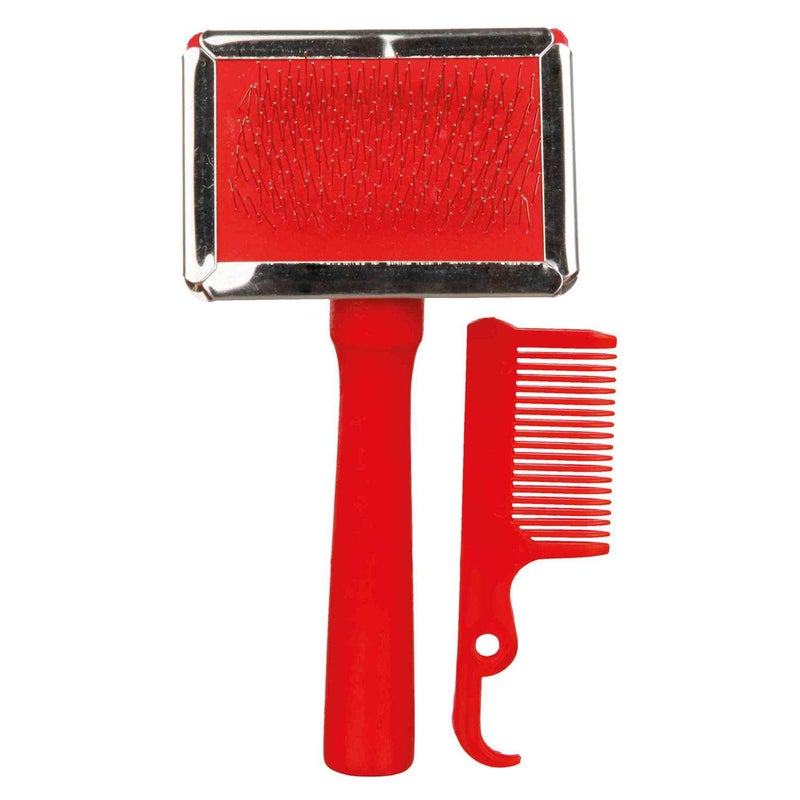Trixie Soft Brush, Wooden Handle/Metal Bristles, 6 × 13 cm - Image 2