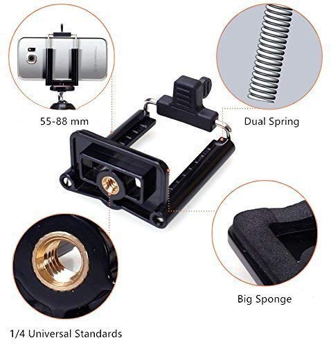 HUMBLE Camera Stand Clip Bracket Holder Tripod Monopod Mount Adapter for Mobile Phone - Black - Image 4