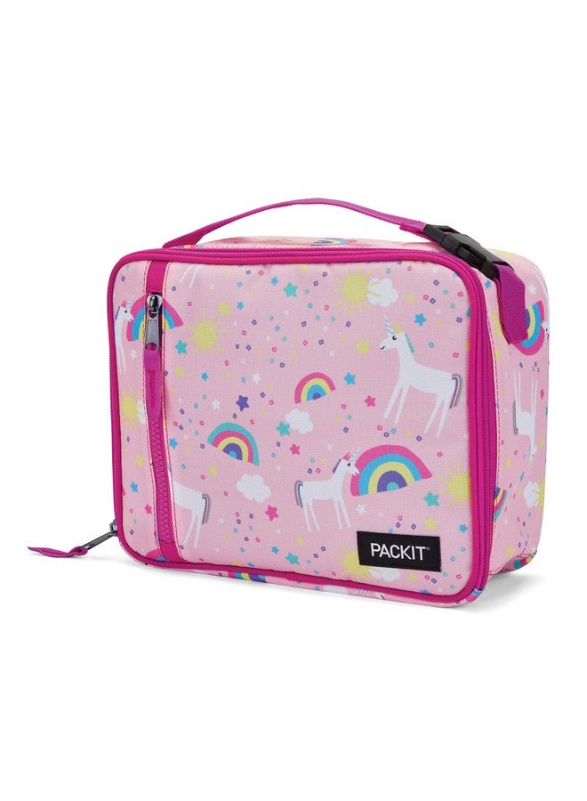 PACKIT PackIt Freezable Classic Lunch Box, Unicorn Sky Pink, Built with EcoFreeze Technology, Collapsible, Reusable, Zip Closure With Zip Front Pocket and Buckle Handle, Perfect for School Lunches  - Image 2