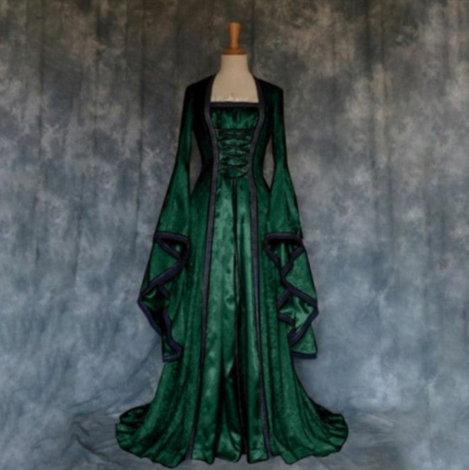 2023 New Halloween Dress Wish Explosions Medieval Artistic Retro Cosplay Dress - Image 4