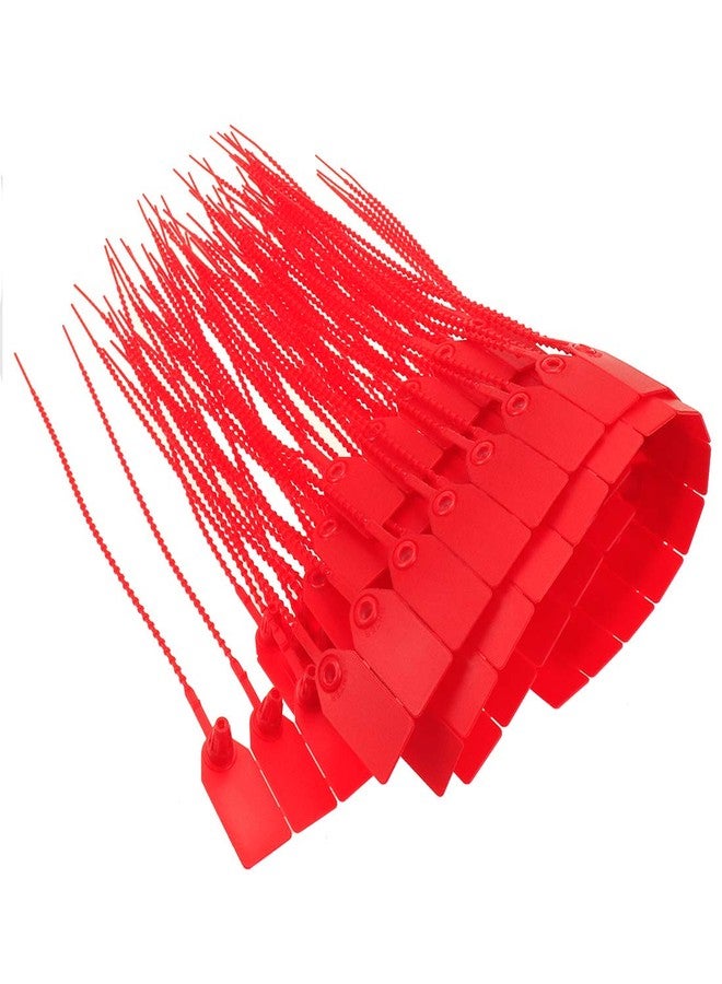Meprotal 100pcs Plasitc Tamper Seals, Zip Ties for Fire Extinguisher Pull-Tite Security Tags Numbered Disposable Self-Locking Tie 10 inch, Red - Image 1