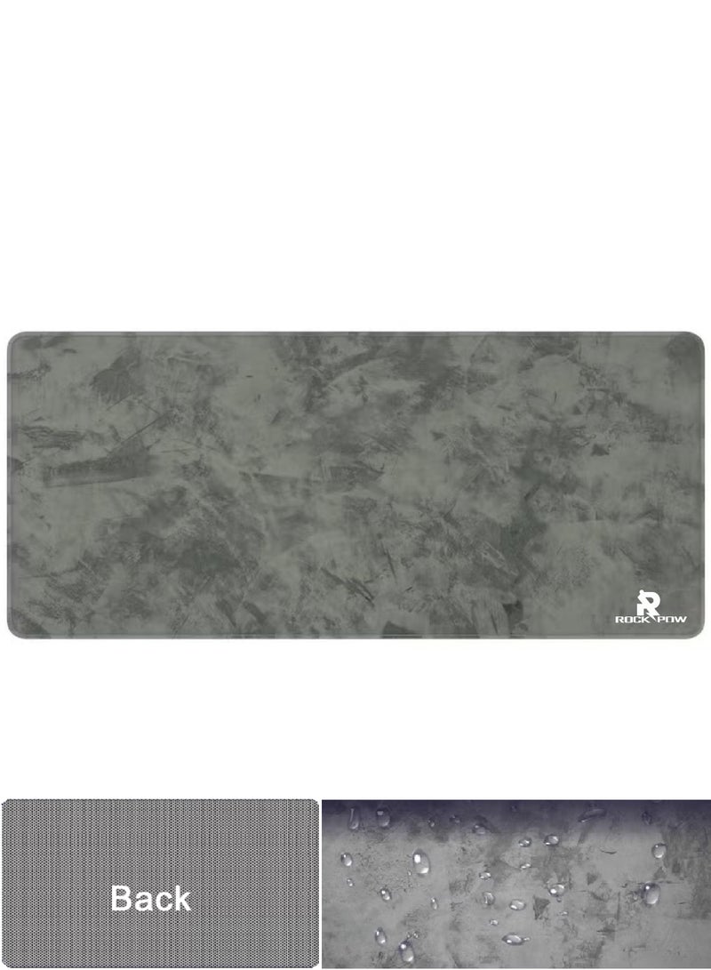 Rock Pow Signature Gray Gaming Mousepad – Waterproof, Large Extended, Non-Slip, Precision Surface, Durable Design for Gamers - Image 1