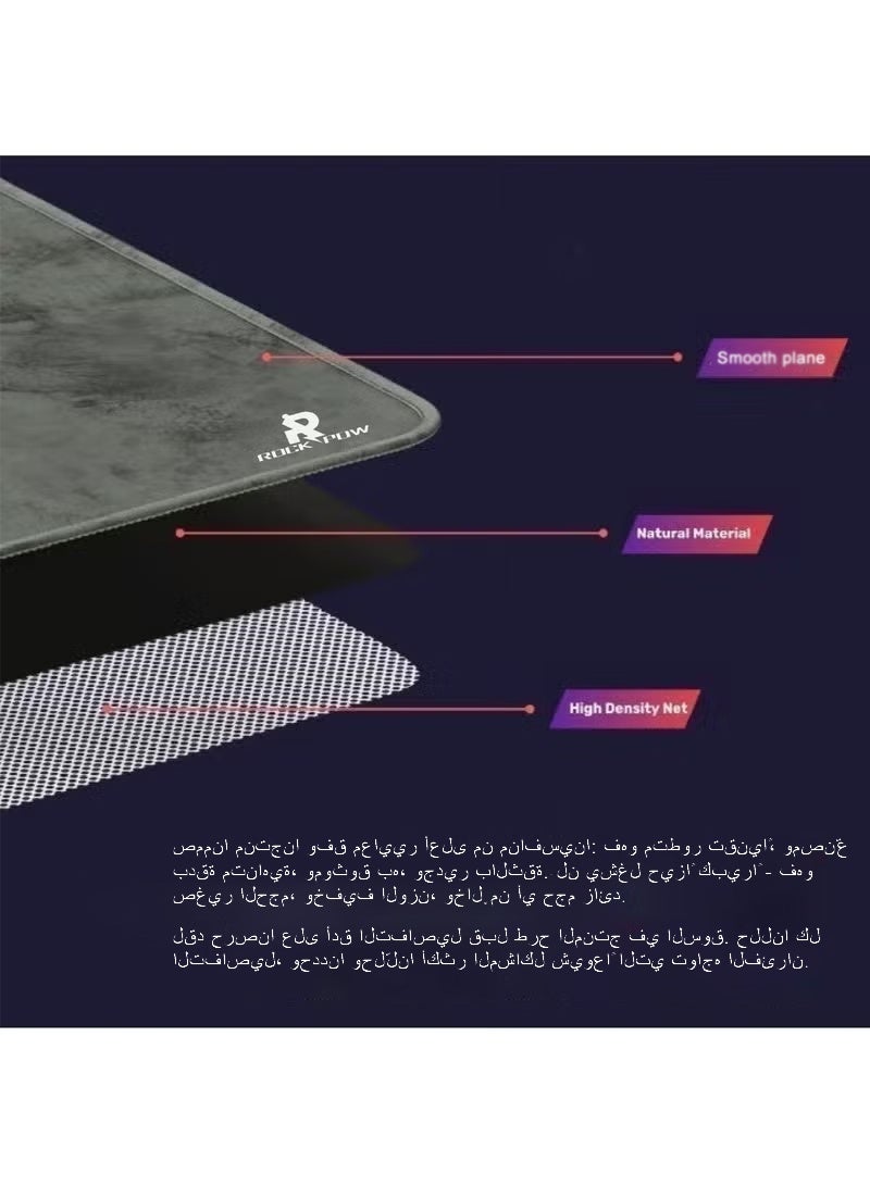 Rock Pow Signature Gray Gaming Mousepad – Waterproof, Large Extended, Non-Slip, Precision Surface, Durable Design for Gamers - Image 5