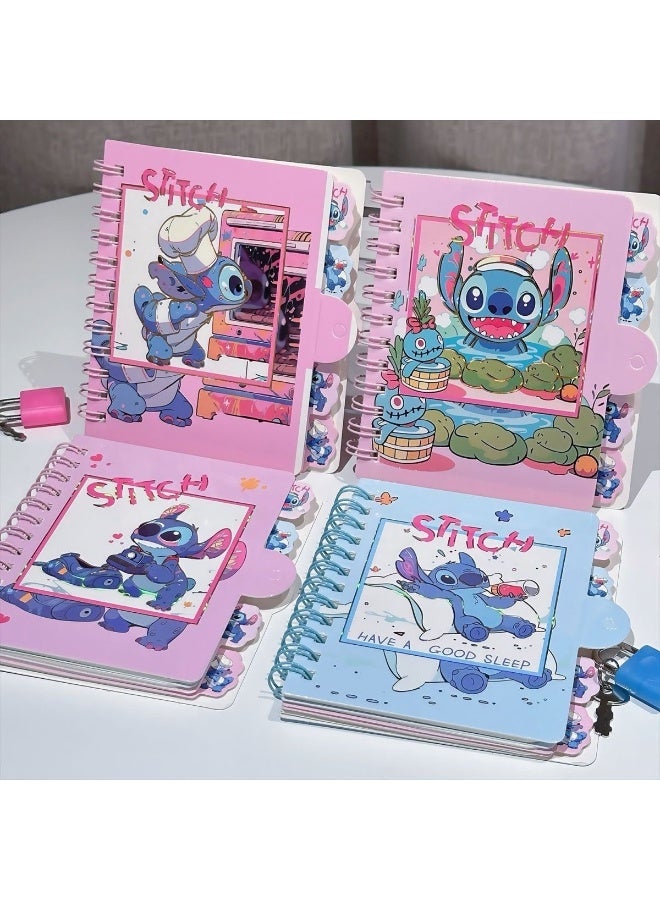 Stitch A7 Notebook with Key Lock 4 in 1 - Image 1
