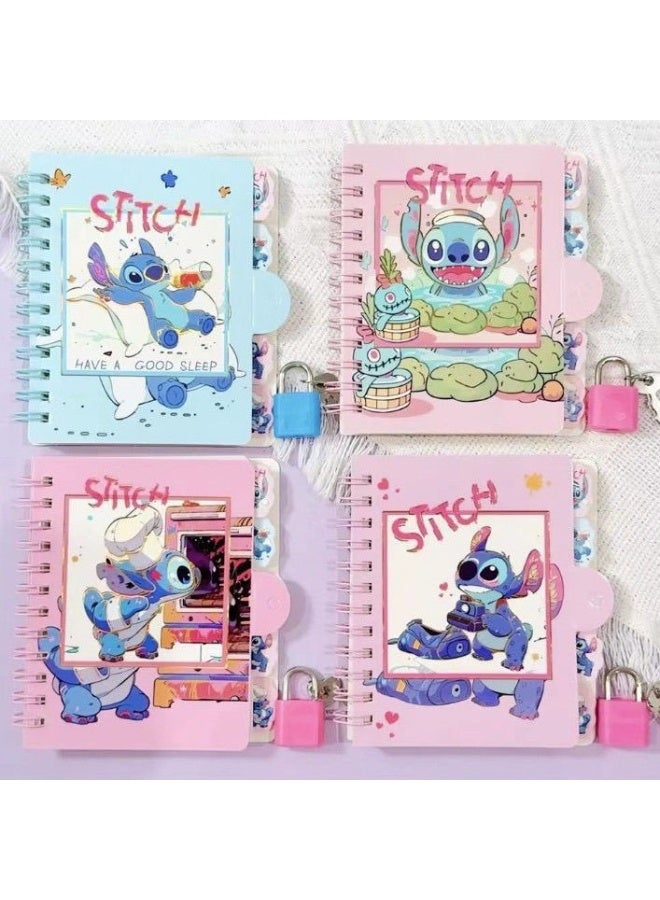 Stitch A7 Notebook with Key Lock 4 in 1 - Image 4