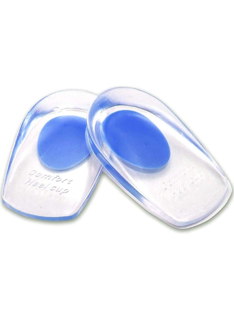 أكواب جل للكعب - حشوات لالتهاب اللفافة الأخمصية - وسادات أكواب للكعب من السيليكون لتقوية العظام وتخفيف آلام القدمين المصابة بالكدمات أو التقرحات (قطعتان) - Image 1